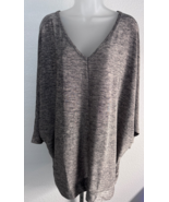 Lane Bryant 26 28 Double V neck brown marled blouse top NWT - $453.83 MXN
