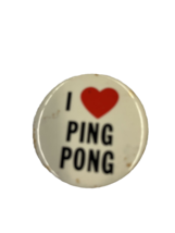 I Love Ping Pong Vintage 1980s Pinback Button - £9.01 GBP