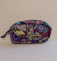 Vera Bradley Cosmetic Makeup Bag with Mirror Heather Purple Paisley Print - $21.62