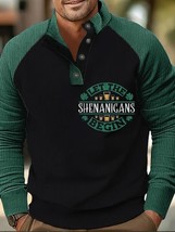 Men&#39;s Let The Shenanigans Begin St. Patrick&#39;s Day Casual Color Block Sweatshirt - £22.25 GBP