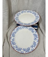 blue pheasant sienna red coral Dinner plates Ceramic Set Of 2 - €39,79 EUR