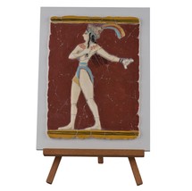 The Prince Of Lilies Knossos Small Fresco On Easel Minoan Palace Crete 1500 B.C. - £44.25 GBP