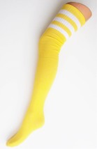 SPORTS ATHLETIC Cheerleader Thigh High Cotton Sock Tube Over Knee Long 3... - $8.87