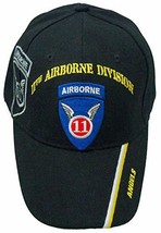 U.S. Army 11th Airborne Division Baseball Cap Black Hat and Sticker - £10.21 GBP