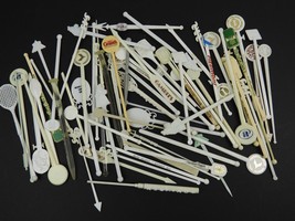 Lot 40+ White Swizzle sticks cocktail stirrers Casino Airlines Bars Hote... - £15.15 GBP