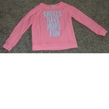 Womens Sweatshirt Victoria&#39;s Secret PINK Long Sleeve Pink ANGELS Fun-size M - $28.71