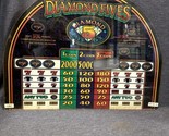 Slot Machine Plastic Insert Face Plate Diamond Fives   19.5x15 Inches Arch - $29.70
