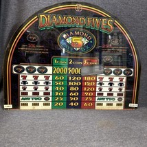 Slot Machine Plastic Insert Face Plate Diamond Fives   19.5x15 Inches Arch - £23.65 GBP