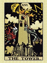 Decoration Poster from Vintage Tarot Card.The Tower.Home room wall Decor.11384 - £13.39 GBP+