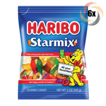 6x Bags Haribo Starmix Favorites Gummi Candy Peg Bags | Share Size | 5oz - £16.68 GBP