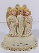 Ganz Angel Figurine 3in Your Birthday June Trio Figure Glitter Birthstone Pearl - £3.97 GBP