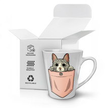 Pocket Cute Kitty Cat NEW White Tea Coffee Latte Mug 12 17 oz | Wellcoda - £12.77 GBP+