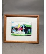 Southard’s Boat Yard Sailboat Art Print W/ Wooden Frame - K. Herzy - 11x9” - $34.32 CAD