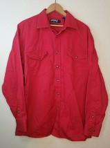 Panhandle Slim Mens Large Red Short Sleeve Pearl Snap Shirt Western Work... - £11.69 GBP