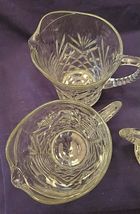 FOUR VINTAGE ANCHOR HOCKING SMALL GLASS PITCHER CREAMER PINEAPPLE DESIGN image 4