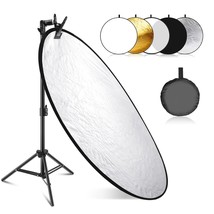 NEEWER 32"/80cm Light Reflector Kit, 5 in 1 Collapsible Round Reflector (Translu - £63.38 GBP