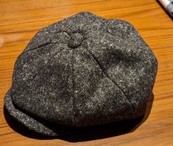 Moon England 100% Pure New Wool Newsboy Cap Hat Gray Medium 57cm Size Qu... - £15.28 GBP