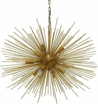 Handmade Urchin Light Modern Brushed Brass Ceiling Light Mid Century Cha... - $688.69