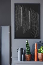  Abstract Geometric lines 3 D Decor Wall Art Print Black &amp; White Download - £4.45 GBP