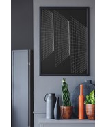  Abstract Geometric lines 3 D Decor Wall Art Print Black &amp; White Download - $7.57 CAD