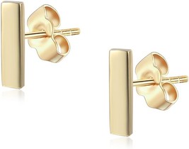 14K Gold Plated Dainty Tiny Bar Ball Trio Ball Delta Circle Disc and Heart Stud  - $29.73