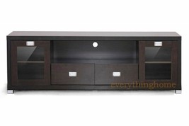 HD TV Entertainment Stand Media Cabinet Credenza Drawers Dark Brown Modern Wood - £279.22 GBP