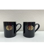 Set of 2 Black and Gold European Coffeehouse Tea and Coffee Mug with Handle - $6.77