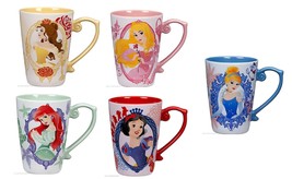 Disney Store Princess Mug Ariel Snow White Belle Cinderella Aurora 2017 New - £55.30 GBP