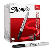 Permanent Marker Fine Point, Black with Sharpie Quick Drying/Waterproof ... - £37.65 GBP