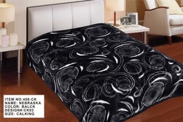 Geometric Black Nebraska Embossed Plush Blanket Softy And Warm Calking Size - £74.75 GBP