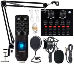 Podcast Equipment Bundle, Bm-800 Mic Kit With Live Sound Card,, Cf200-Black - $51.70