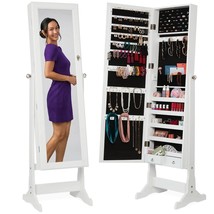 2-in-1 White Freestanding Mirror / Jewelry Organizer Armoire Cabinet - $4,364.98 MXN