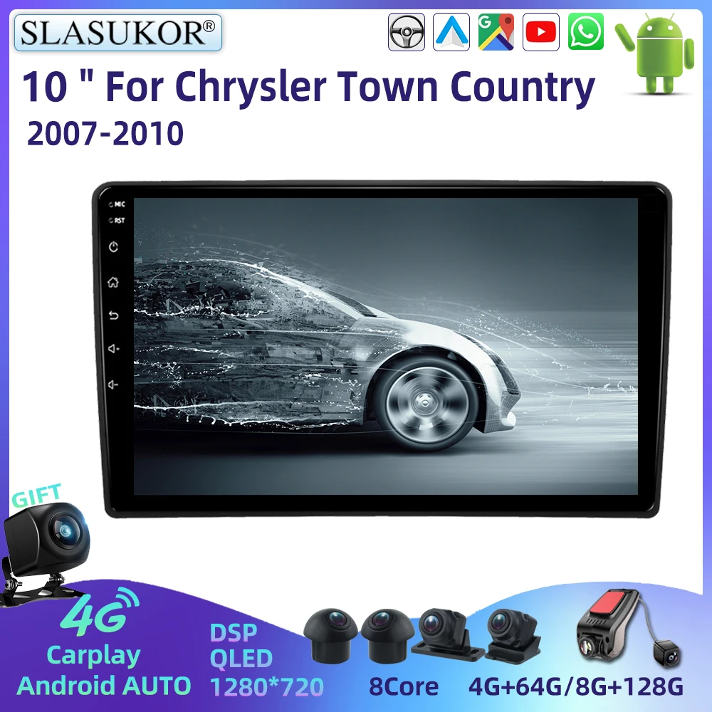 10 Inch For Chrysler Town Country 2007-2010 Android Car Radio Multimidia Video - $228.22+