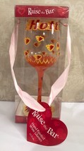 Raise The Bar Hand Painted Hottie Wine Glass 15oz Valentines Gift - £10.74 GBP