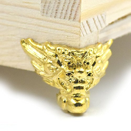 Bluemoona 20 Pcs - Plastic Jewelry Chest Boxes Wood Decorative gold Feet Leg Cor
