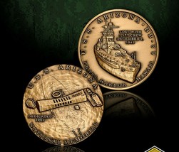 Uss Arizona National Memorial Pearl Harbor Hawaii Bronze Challenge Coin - £31.96 GBP