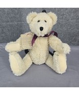 Boyd&#39;s Bears Bear Archive Essex Purple Bow White Stuffed Animal Plush Toy - £7.45 GBP