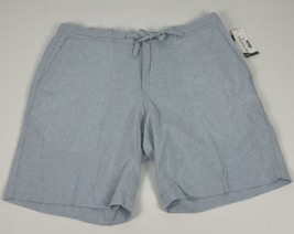 Cubavera Men&#39;s Linen Blend Drawstring 9&quot; Shorts Cerulean Blue-XL - $31.99