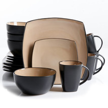 Soho Lounge 16 pc Dinnerware, Taupe Square Shape (Service for 4) - £84.67 GBP