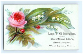 Lamps At Albert Kimball &amp; Co Victorian Trade Card West Lynn, Mass. - $171.90 MXN