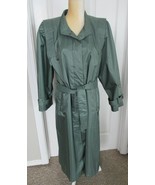 Fleet Street  Lined  Raincoat Trench coat w/Belt green Size 10P - $24.99