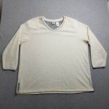 Just My Size Fleece Sweater Womens 3XL Ivory Pullover Sweatshirt Long Sl... - $14.96