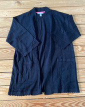 Isaac mizrahi live NWOT Women’s scalp trim sweater cardigan size S black AL - £12.39 GBP