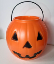 Jack O Lantern Pumpkin Candy Bucket Halloween Blow Mold 1997 TPI Canada - £15.59 GBP