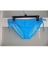 Tahiti Bikini Bottoms Solid Side Tie Barbados Blue Size M Women&#39;s NEW - $22.46 CAD