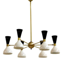 Modern Mid Century Brass Sputnik Chandelier Vintage Light Ceiling Light Fixture - £375.70 GBP