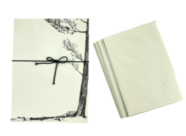 Royal Company Line Graphics Stationery Whispering Pine Drawing Tree w Bird - $14.22