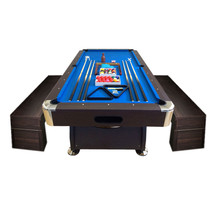 8&#39; Feet Pool Table Snooker Full Set Accessories Vintage Blue 8FT with benches - £2,133.48 GBP