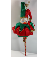Vintage Red Green Clown Porcelain Stick Figure Mardi Gras 12 in Figurine - $27.06 CAD