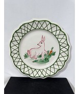 palmer smith hand painted italy plate Bunny Rabbit Prep Easter Spring Sc... - €19,48 EUR